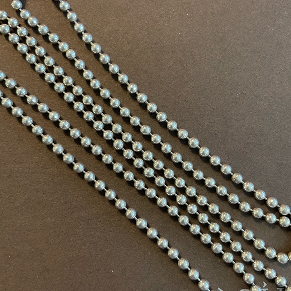 Silpada Sterling Silver 30” Ball Bead Dog Tag 3mm Chain Necklace N0197 - Picture 5 of 12